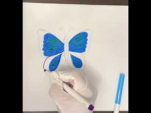 Drawing and Coloring Blue butterfly