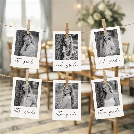 High School Graduation Party Photo Banner Template School Years Picture Display Printable Senior Open House Decor - Etsy