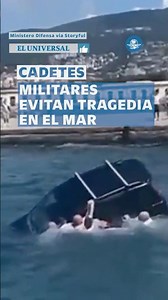 ¡Heroico rescate! Cadetes militares salvan a un conductor segundos antes de que su auto se hundiera