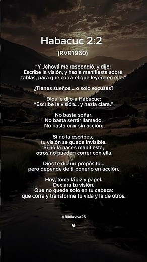 Habacuc 2:2 (RVR1960)💛 “Escribe tu visión y hazla clara”