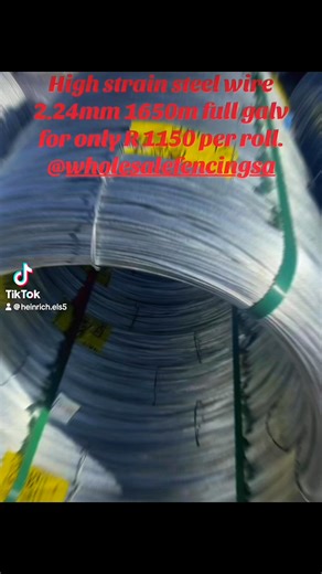 🔥 Big Savings – July 2025! 🔥Only at Wholesale Fencing SA – Centurion & Bloem Branch High strain steel wire 2.24mm 1650m per roll fully galvanized for only R 1150 per roll, price includes vat. 📞 Call Us: 012 682 0150. 📍 Visit Us: 52 Jakaranda Street, Hennopspark, Centurion. ⏰ Store Hours: Mon – Thurs: 08:00 – 17:00 Friday: 08:00 – 16:00 Saturday: 08:00 – 13:00. 🚚 Delivery Available. 💥 Hurry! Limited Stock – Prices May Change Without Notice📞 Call Ahead to Confirm Stock Availability📌 Valid 