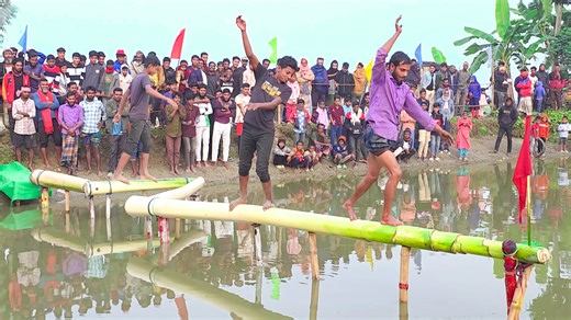 DO NOT FALL! ❌🌊 Impossible Water Balance Game! 🤯📈 #Mrbeast #AlGamingFun The stakes are high and the water is deep! 🌊🔥 In today’s video, we took inspiration from MrBeast to create the ULTIMATE test of balance, nerves, and skill. The rules are simple: Stay on the bamboo or get soaked! ❌👕 We built a massive, slippery bamboo bridge over the pond, and our contestants have to cross it without falling into the water. It looks easy, but one wrong step means GAME OVER! Who will have the perfect bal