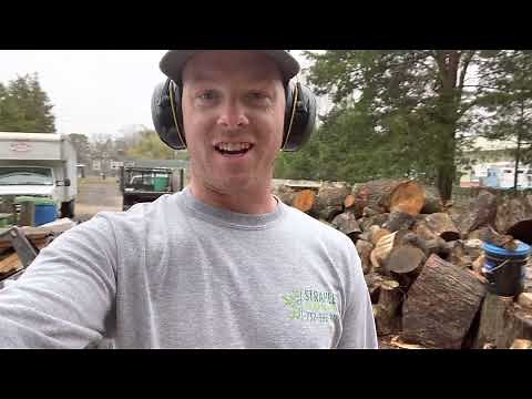 Dirty Hand Tools 27 Ton Log Splitter w/ Mechanical Lift Arm in action!!!