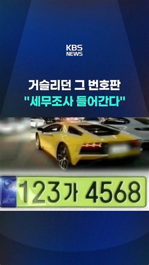거슬리던 그 번호판, "세무조사 들어간다"