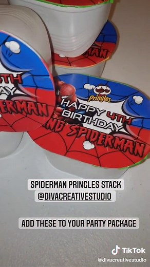 Spider Man Pringles Snack Stacks - Fun Party Favors!
