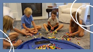 Lay-n-Go Layflat Portable Drawstring Cinch Storage Toy & Mini Figures Organizer & Play Mat, Mesh Pockets, Home & Travel, Kids & Toddlers Playdates, 2 Straps for Backpack, Durable, Machine Washable