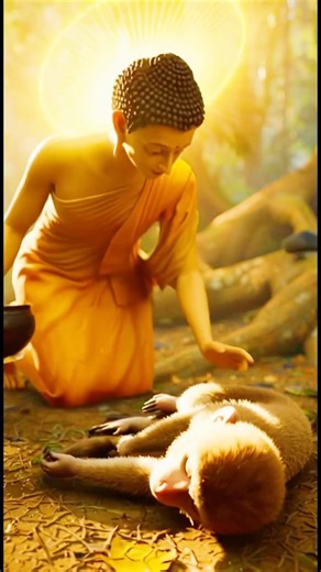 How a Devoted Monkey Became a Celestial Maiden | The Buddha’s Compassion. #buddha #monkey #shorts