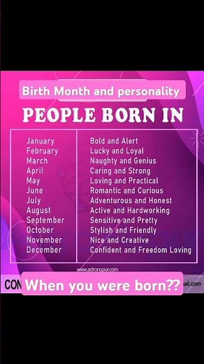 Astrology | Birth Month and Personality