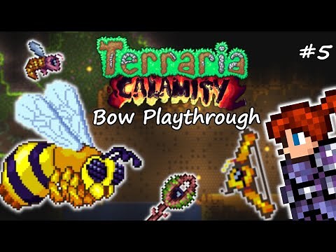 Queen Bee In Revengeance Mode! Terraria Calamity Let's Play #5 | Bow Ranger Playthrough