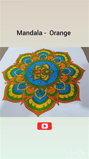 👉🕉️How to do Mandala Coloring | Combination of Colours Orange | #reels | satisfying art challenge