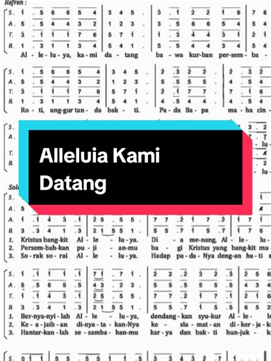 Alleluia Kami datang // Lagu Paskah // cek lengkap di chanel youtube : https://youtu.be/CVo3Tw7xIM4?si=voHW1VhSO7AjBnMO #partitur #tekskoor #katolik
