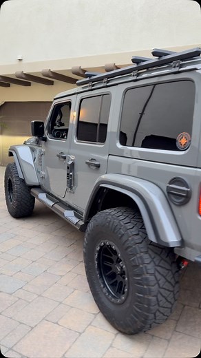 22 Jeep Wrangler Rubicon 4xe on Instagram: "That Sting-gray looking on point in all colors of the sun or shade! . . . . 37/12.5/17 @nittotire ridge grapplers 17” @visionwheel nemesis wheels in matte black -12 offset @lod_offroad Armor Lite Rock Sliders @hookeroad side steps @barricadeoffroad trail runner front and rear bumper @teraflexsuspension reinforced hinge and tire carrier @rock_slide_eng ez rack extra fuel carrier @synergymfg drag link and tie rod @officialmopar extreme recon fender flare