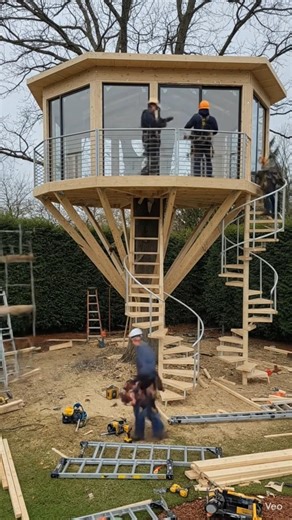 Abandoned Tree → Luxury Treehouse Build (Insane Transformation!) #shorts