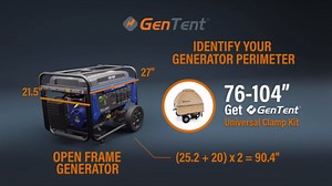 GenTent Open Frame Running Cover – Universal Kit Generator Tent (Gray, Original - Plus)