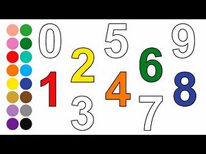 NUMBERS 0 TO 9 - Learn To Draw and Color for Toddlers - Drawings for Kids