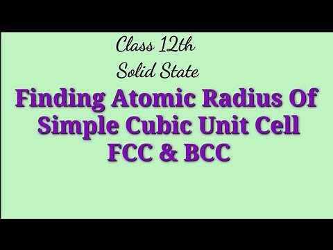 Class 12th :~Solid State.Finding Atomic Radius Of Simple cubic ,FCC, BCC