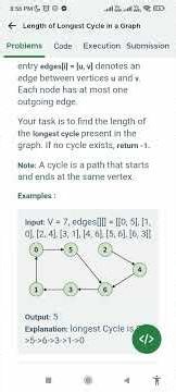 DSA Coding challenge : Length of the longest cycle in a graph(DFS)