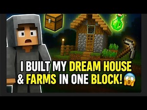 I Built My First 🏠 In Minecraft ONE BLOCK Challenge 🎉