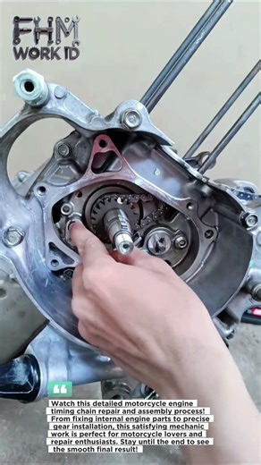 Motorcycle Engine Timing Chain Repair | Satisfying Gear & Engine Assembly Process