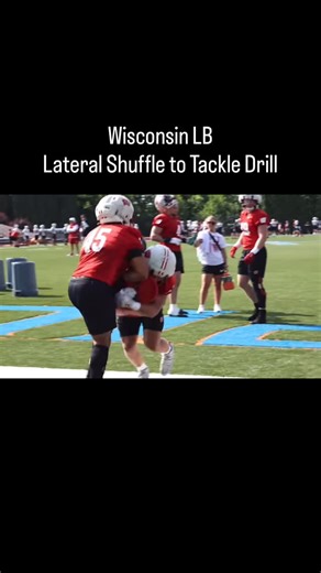 Football Drills on Instagram: "Wisconsin LB Lateral Shuffle to Tackle Drill #footballdrills #linebackerdrills #linebackertraining #linebacker #linebackers"