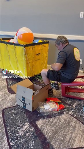 Stanley Steemer Beach Ball Arch Setup