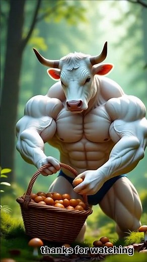 The Brave Bodybuilder Cow vs Snake #ai #shorts #cow #snake