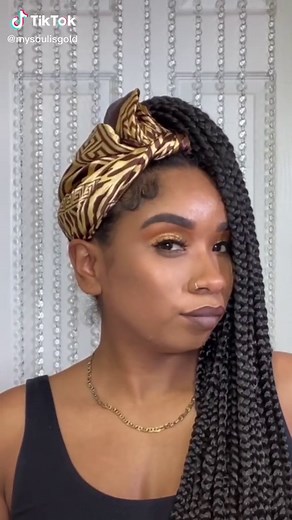 i love styling my #boxbraids different ways 🤑 #braidstutorial #braidstyles #jumboknotlessbraids #naturalhairtiktok