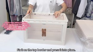 STORAGEBUD 2 Tier Plastic Stackable Storage Bins Open Front with Lids & 360° Wheels 35 QT - Collapsible Storage Bins Home Office Closet Storage Organization, Foldable Clothes Storage Cabinet, 8.8 GAL