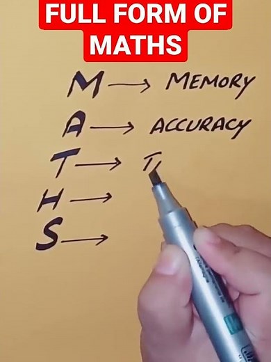 FULL FORM OF MATHS😍#maths #MATHSFUN#shorts #viral