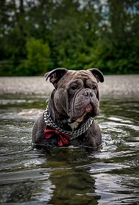 426K views · 10K reactions | Captains love / hate relationship with water #dogs #dogsofinstagram #funnydogs #cutesogs #doghumor #americanbully #bullybreed #funny | Squish Biscuit | Facebook