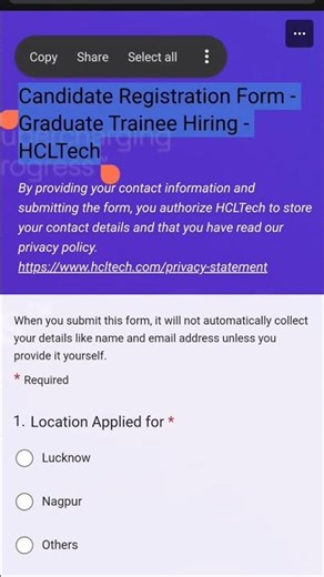 Graduate Trainee Hiring - HCLTech #hcltech #placement