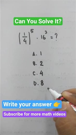 Can You Solve This? 🤔 | (1/4)⁵ × 16³