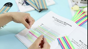 2200Pcs Highlight Strips for Books, Transparent Highlighter Tape Removable Long Page Markers Tabs for Annotating Books Office School Reading Study Supplies