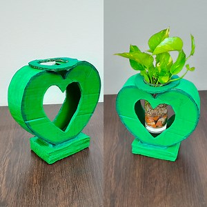 15K views · 67 reactions | How to make unique heart shape planter with cardboard | easy heart showpiece planter | Rana Craft | Facebook
