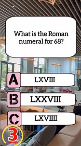 What is the Roman Numeral For 68 ? #quizreels #usareels #englishquiz #educational #brainteaser #learnenglish #braingame | Hamida Stories