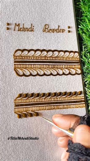 Beautiful Mehndi Border Design 🌿 | Simple Henna Pattern | #mehndi #shorts #border #henna #ytshorts