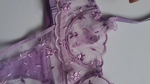Purple Floral Lingerie Set Sheer Bra Transparent Underwear Gift for Her - Etsy