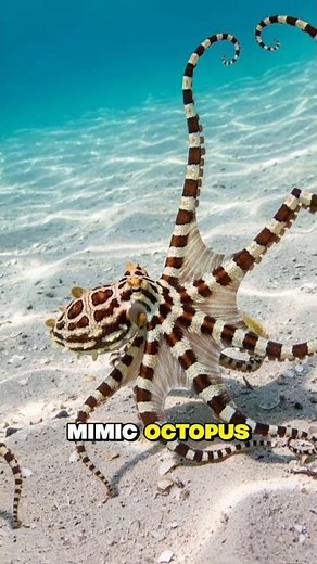 The Mimic Octopus: Master of Disguises! #shorts #animals #nature #facts #octopus #mimicry #science