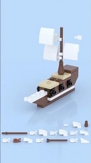 LEGO Microscale Pirate Ship ☠️🏴‍☠️ Tiny but Mighty! 🚢💨 #lego
