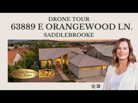 Drone Tour of 63889 E Orangewood Lane | SaddleBrooke AZ Pool Home + Mountain Views | Nara Brown Team