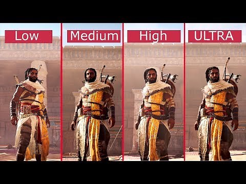 Assassin's Creed Origins: PC Graphics Comparison - Low vs. Medium vs. High vs. Ultra - 1080p [60fps]