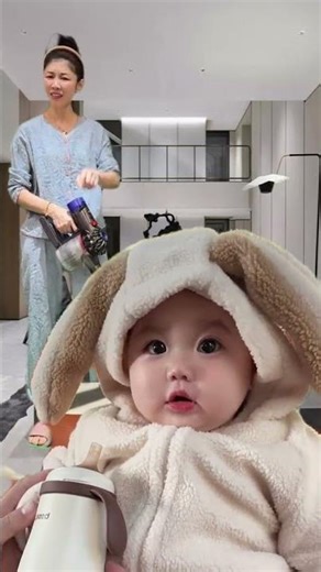 This Baby's Face When She Sees the Vacuum 🥺 #BabyMoments #Adorable #Relatable