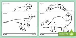 Dinosaurs Dictionary Colouring Sheet
