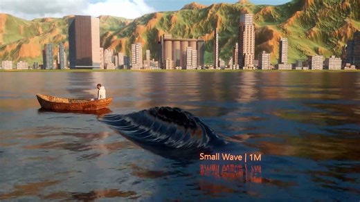 Tsunami height comparison 3D