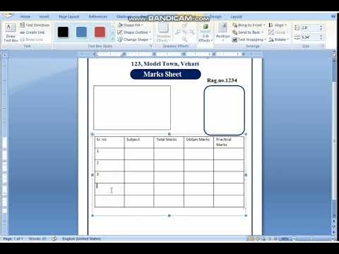 Microsoft word mein Amazing school Mark's sheet design 🥰🥰 #schoolmarkssheet #school