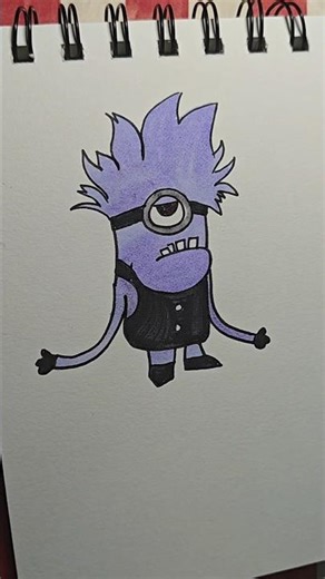 Purple minion Drawing #drawing #kids #youtubeshorts #minion #viral #cartoon