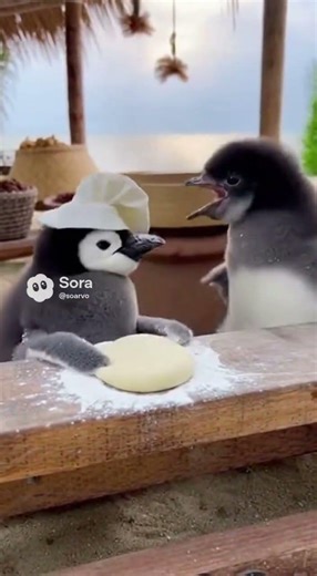 These are penguins in the arena. 🐧🥊👀