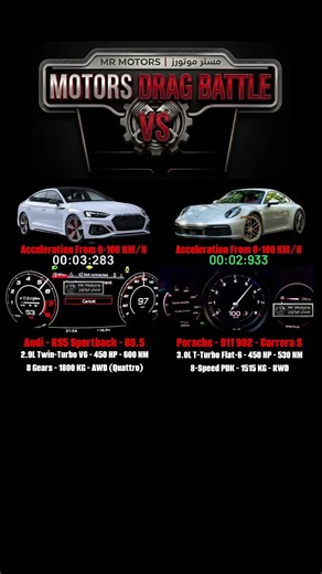 🏁 MOTORS DRAG BATTLE | AUDI RS5 SPORTBACK B9.5 VS PORSCHE 911 992 CARRERA S 🏁