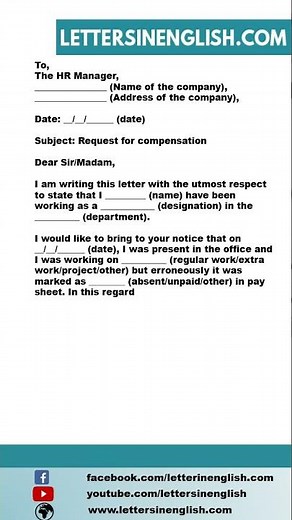 Request Letter for Compensation - Request Letter for Compensation