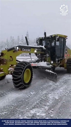Precision Snow Grading Machine Work for Winter Road Maintenance Projects